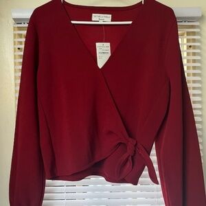 NWT Texture & Thread by Madewell Crepe/Poly Wrap Top
